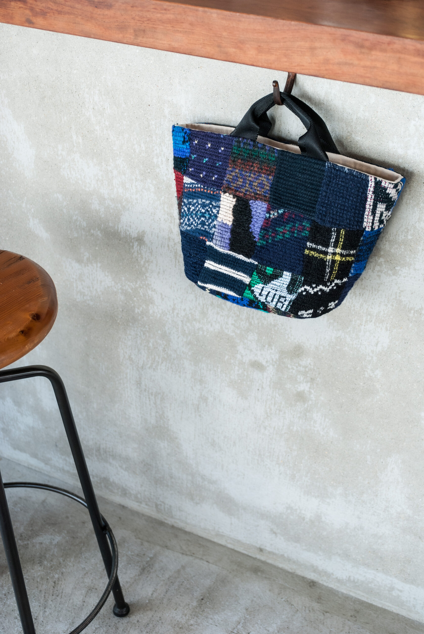 desertic Patchwork Tote Bag Darktone | kado〔カド オノミチ〕