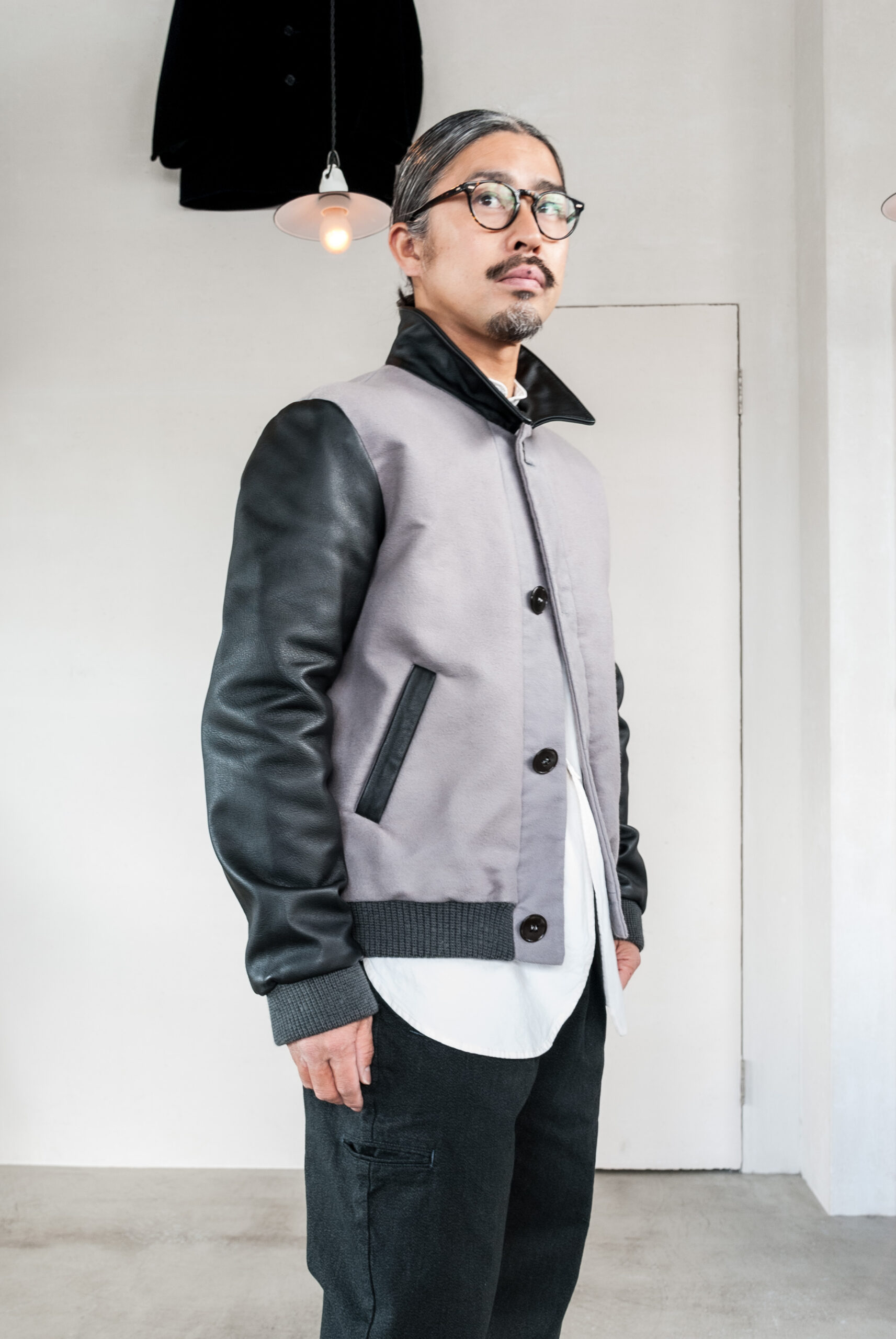 Frank Leder DEUTSCH LEATHER BOMBER JACKET LEATHER SLEEVE | kado〔カド オノミチ〕