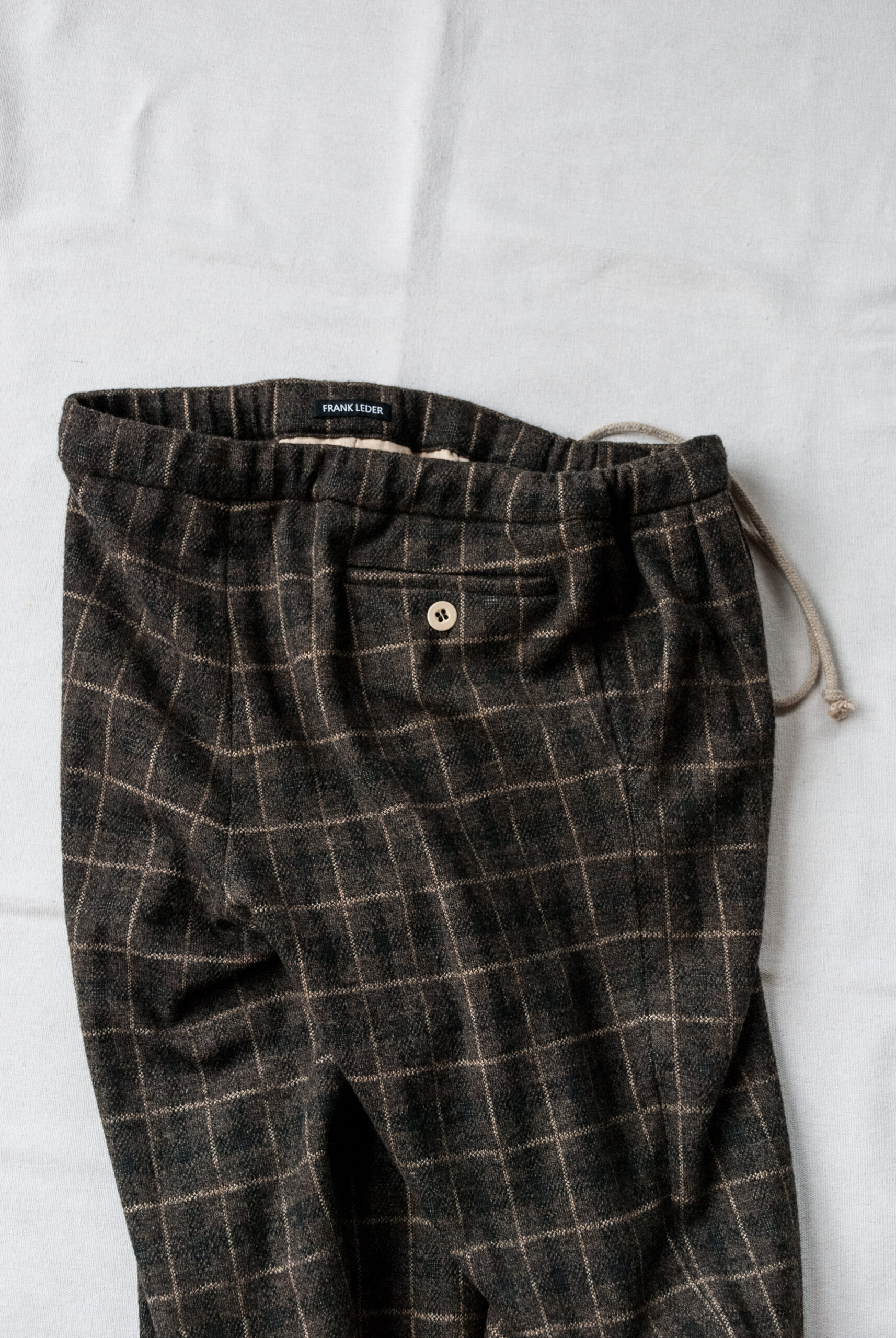 Frank Leder CHEQUERED WOOL JERSEY DRAWSTRING 2TUCK | kado〔カド