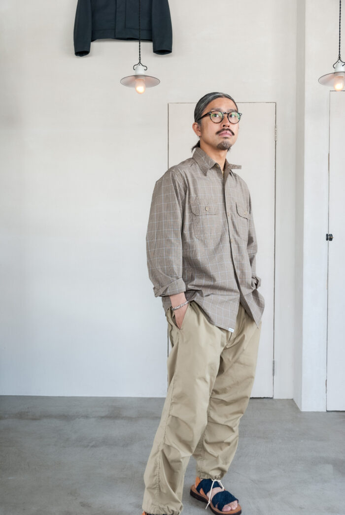 Sassafras Gardener Shirt Weather Check Beige 2022 S/S