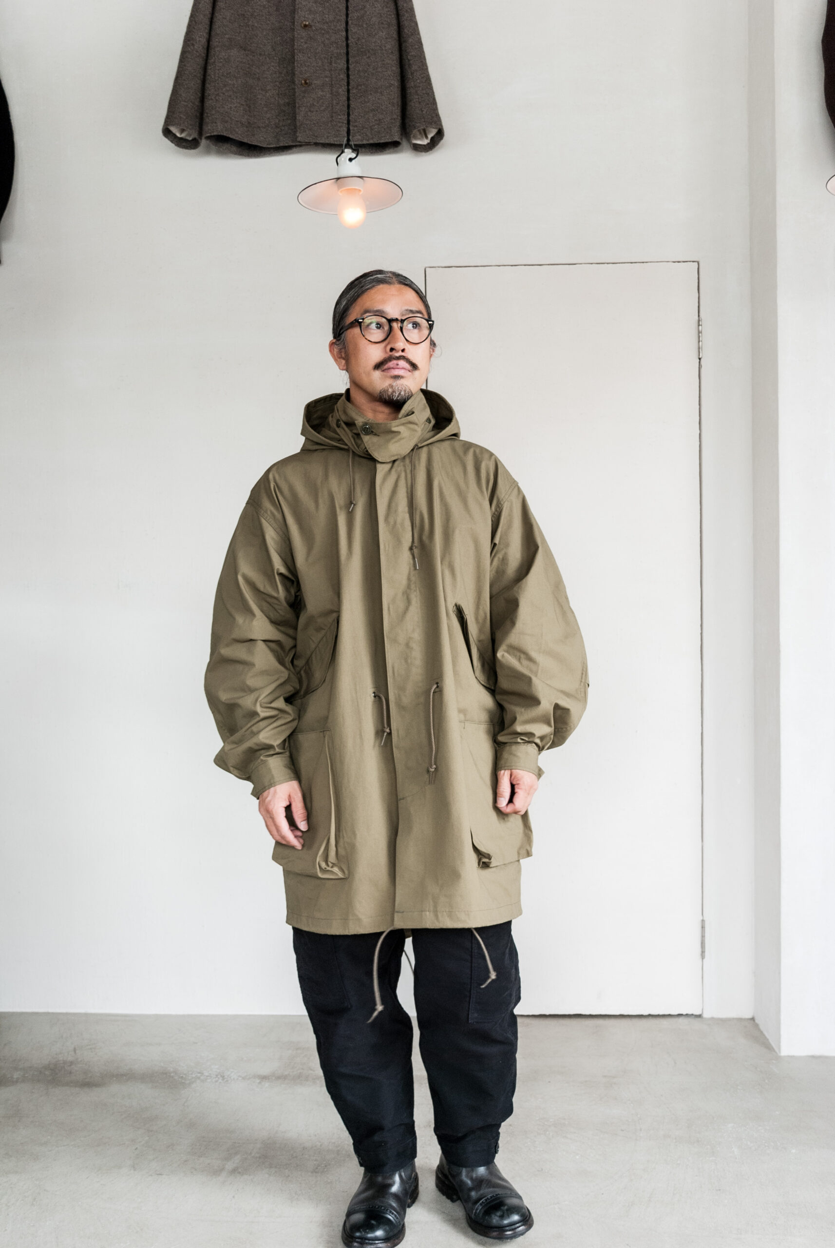 ササフラス digs crew coat C/N oxford-olive M - モッズコート