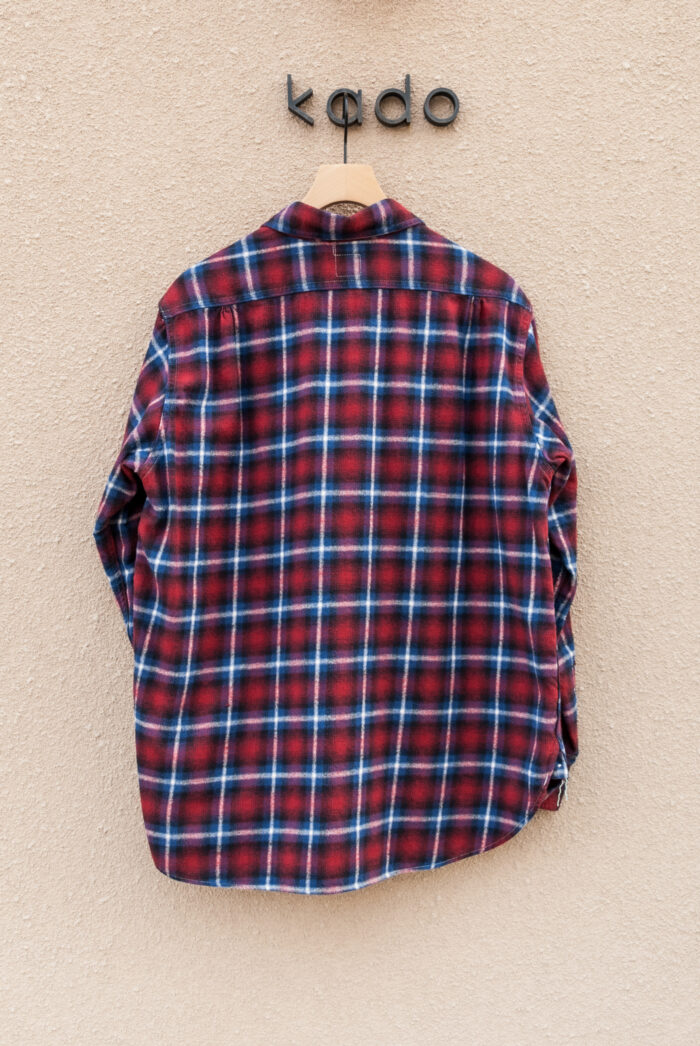 Post O’Alls The NAVY CUT cotton flannel plaid Red