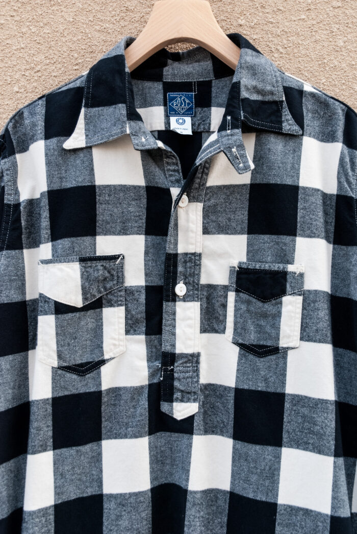 Post O’Alls De Luxe cotton flannel black check BLK x WHT