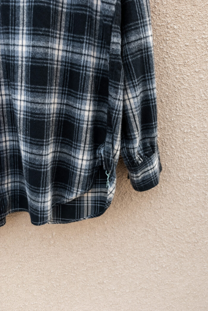 Post O’Alls The NAVY CUT cotton flannel plaid black