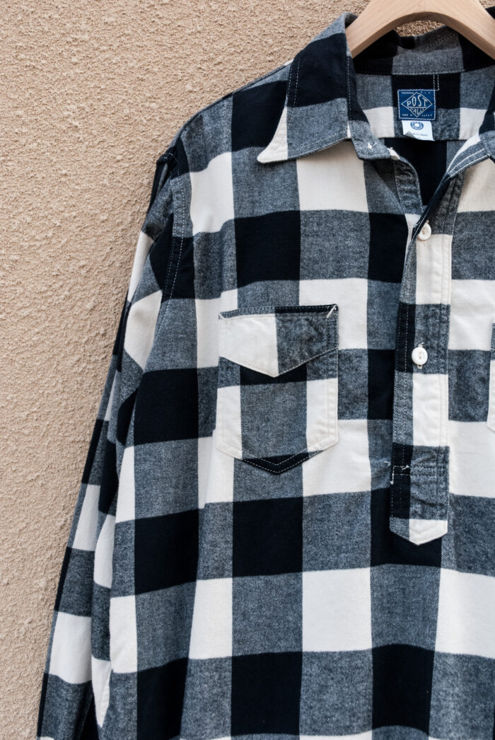 Post O’Alls De Luxe cotton flannel black check BLK x WHT
