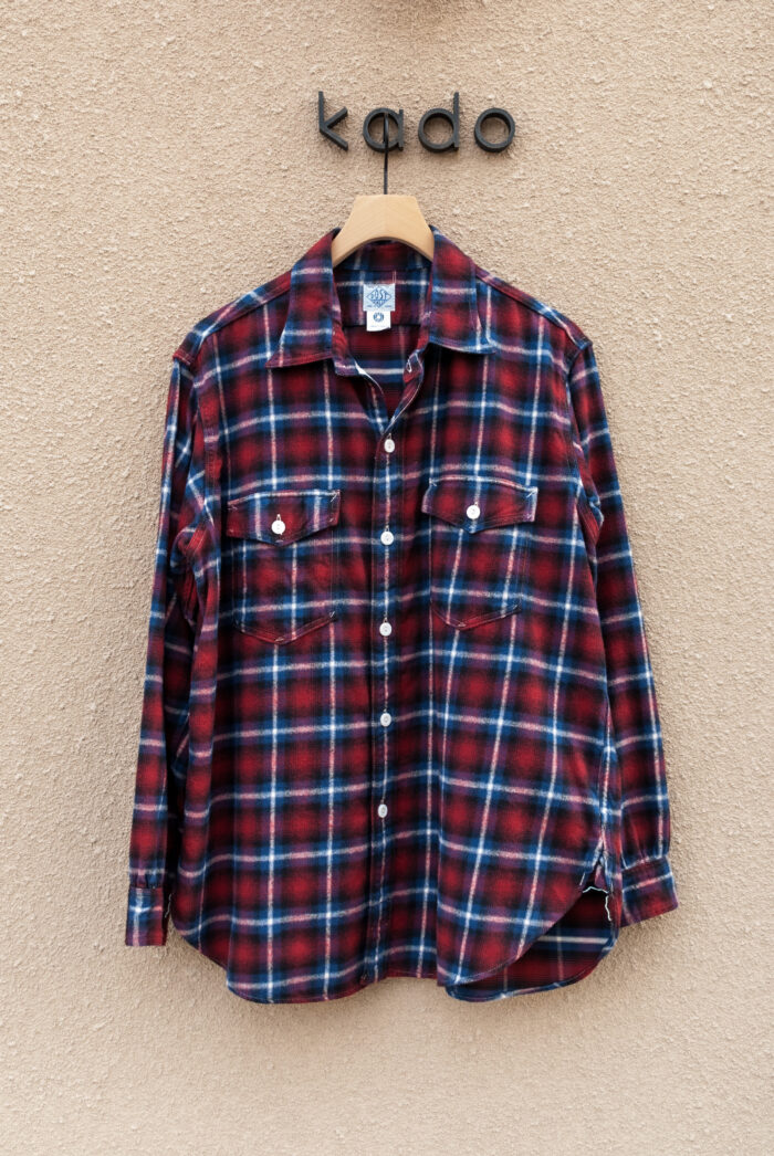 Post O’Alls The NAVY CUT cotton flannel plaid Red