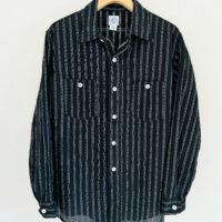 Post O'Alls St.Louis dobby stripe black | kado〔カド オノミチ〕