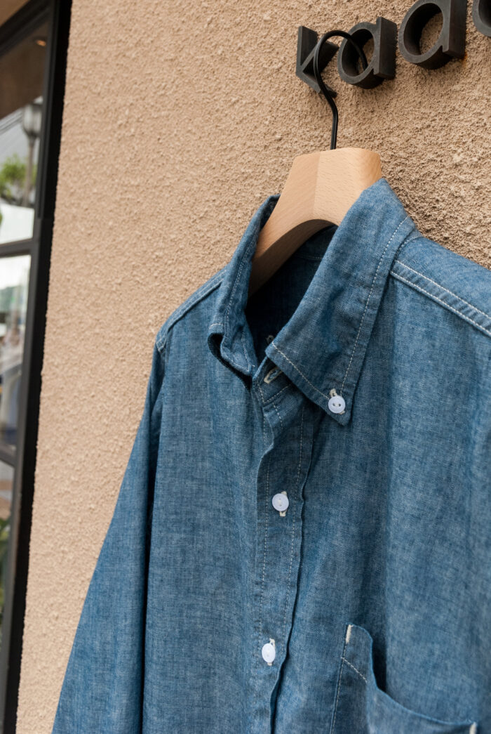 SASSAFRAS Green Thumb Shirt 5oz Chambray Blue