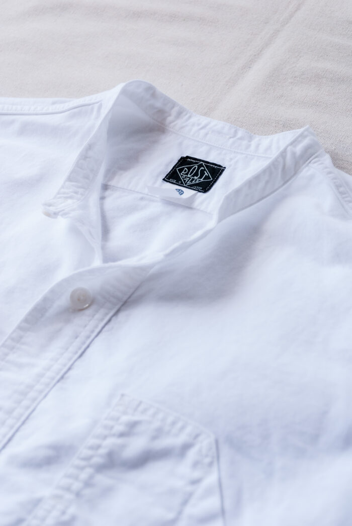 Post O’Alls Band collar shirt Oxford White