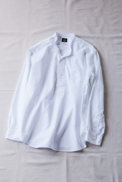 Post O’Alls Band collar shirt Oxford White