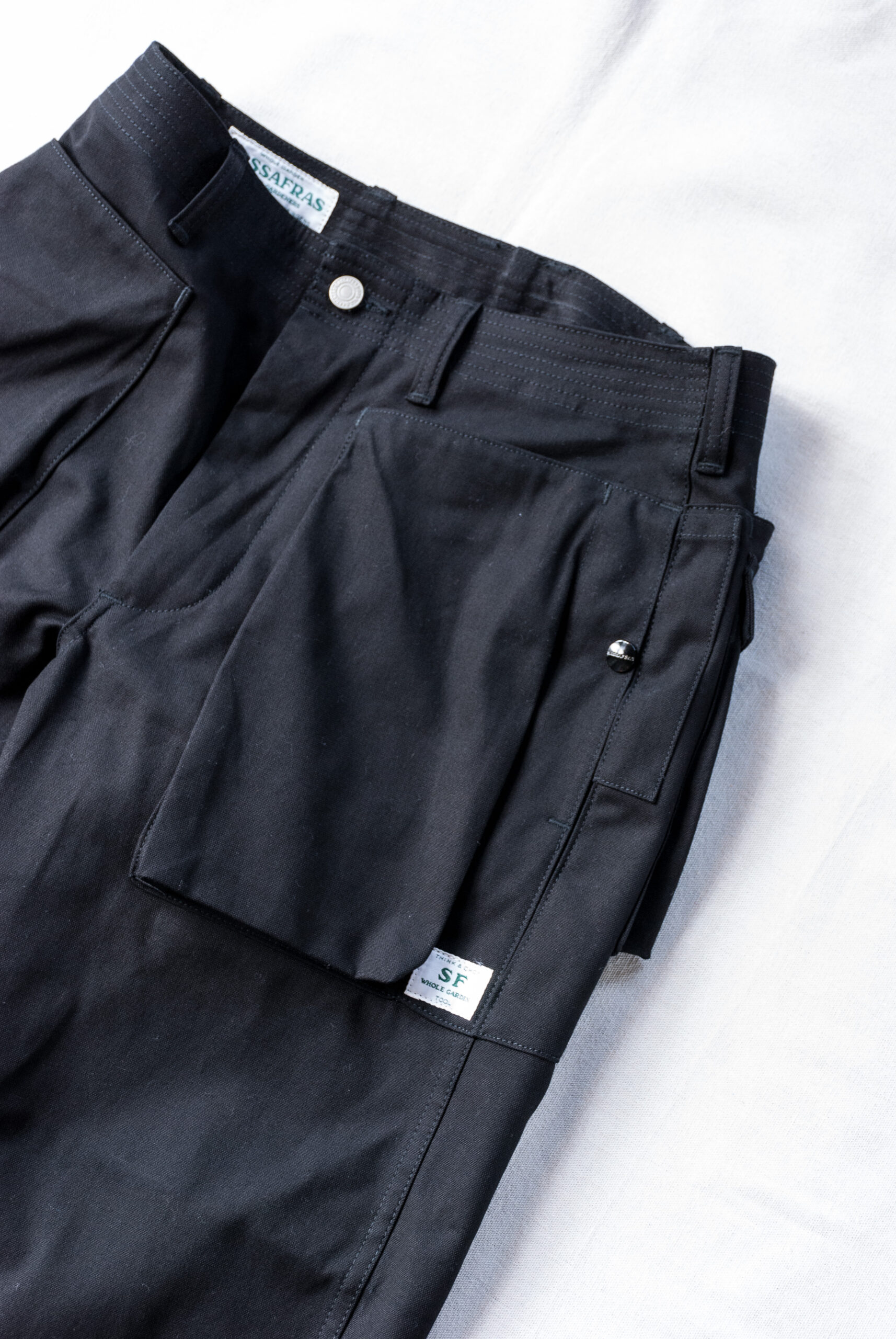 SASSAFRAS Digs Crew Pants 4/5 Canvas Black