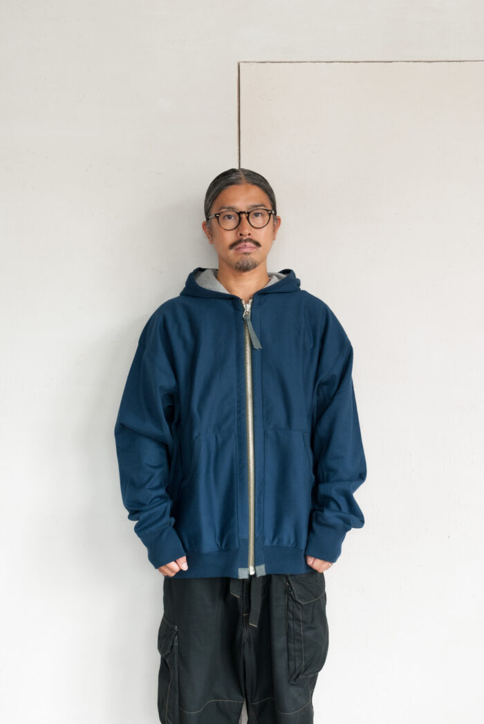HOPPER’S BRUNCH PARKA Reversible Sweat Parka with Thermal Navy / Grey