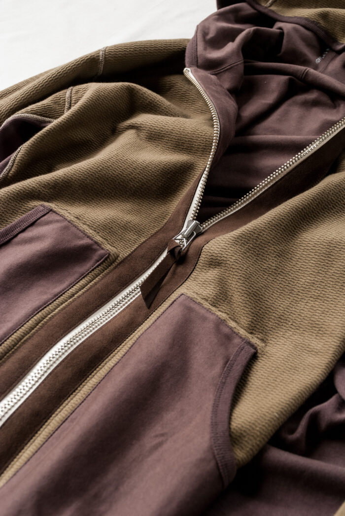 HOPPER’S BRUNCH PARKA Reversible Sweat Parka with Thermal Brown Olive