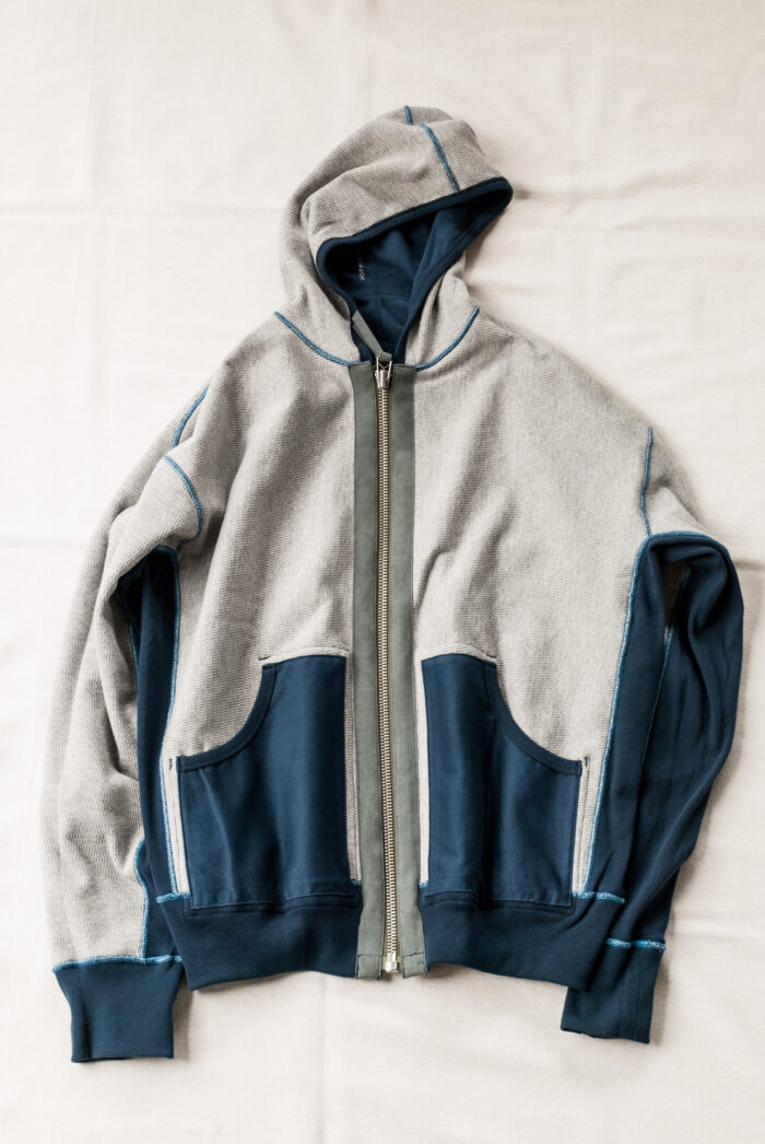 HOPPER’S BRUNCH PARKA Reversible Sweat Parka with Thermal Navy Grey