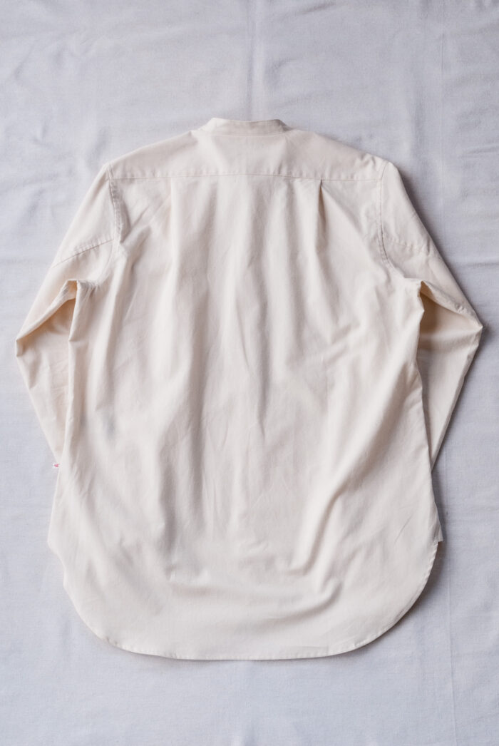 Frank Leder 60’s Vintage Bedsheet Old Style Stand Collar Shirt Natural