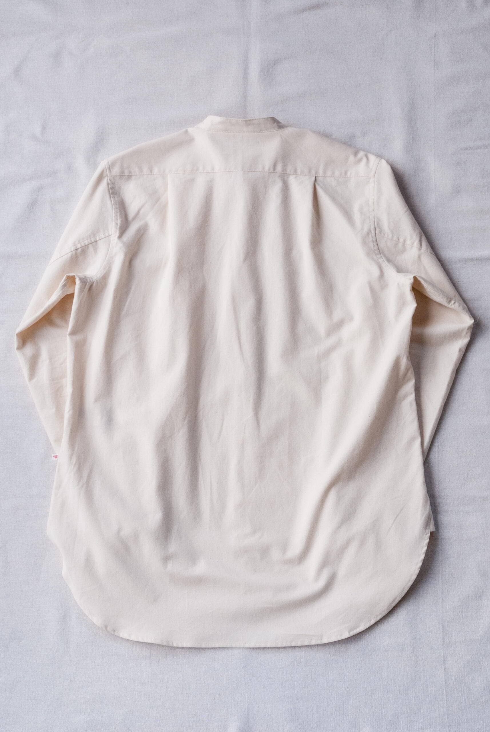 Frank Leder ’s Vintage Bedsheet Old Style Stand Collar Shirt Natural