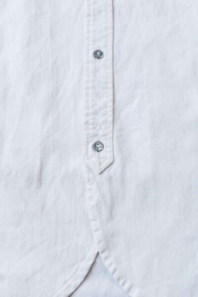 Frank Leder 60’s Vintage Bedsheet Old Style Stand Collar Shirt Natural