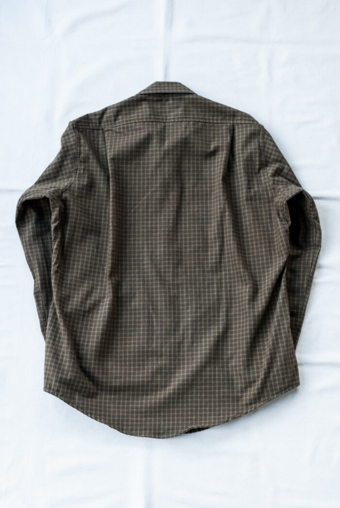 SASSAFRAS Feel Sun Half Cotton Flannel Check Shirt Jacket Brown