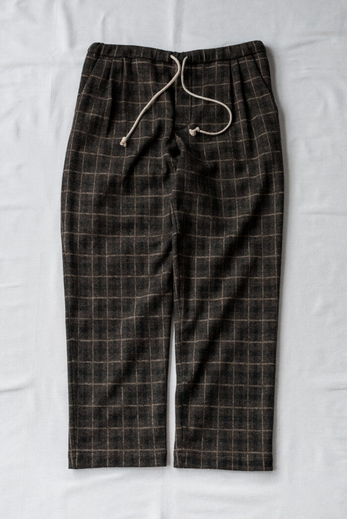 Frank Leder Wool Jersey Drawstring 2 Tuck Trousers