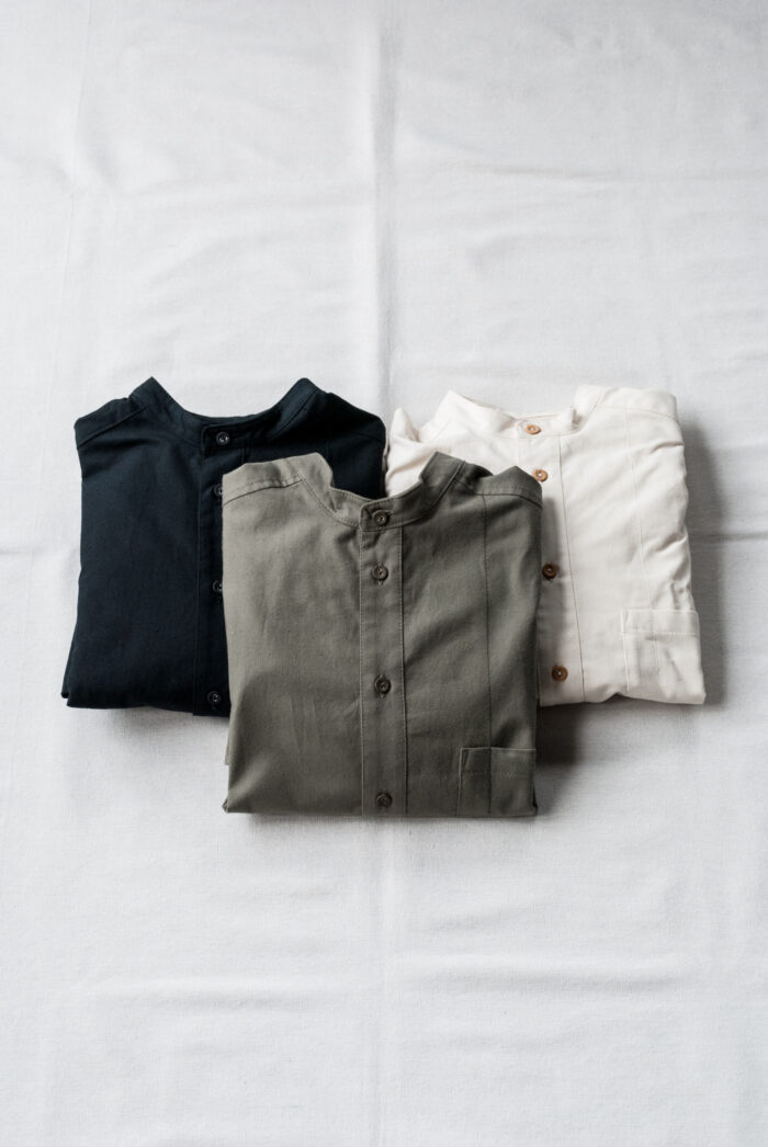 Frank Leder 60’s Vintage Bedsheet Old Style Stand Collar Shirt