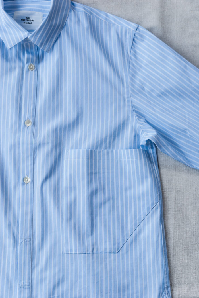 QUILP DUNN-O Work Shirt Thomas Mason Fabric Blue Stripe