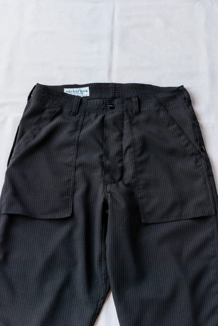 SASSAFRAS Fs Cultivator Pants Wool Like Tropical Black Stripe