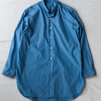 MASTER&Co. Stand Collar Shirt Premium Cloth Blue Stripe