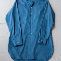 MASTER&Co. Stand Collar Shirt Premium Cloth Blue Stripe