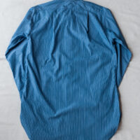 MASTER&Co. Stand Collar Shirt Premium Cloth Blue Stripe