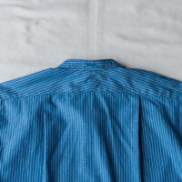 MASTER&Co. Stand Collar Shirt Premium Cloth Blue Stripe