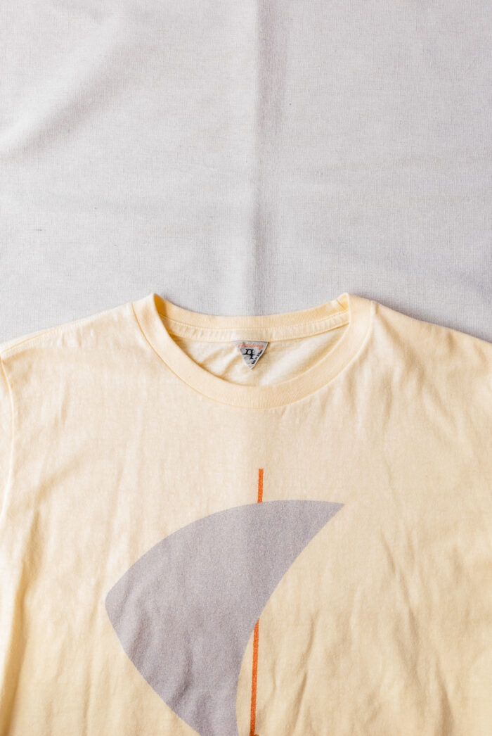 FilMelange VINK-PT Vintage Tenjiku Print T-Shirt　Cream Yellow