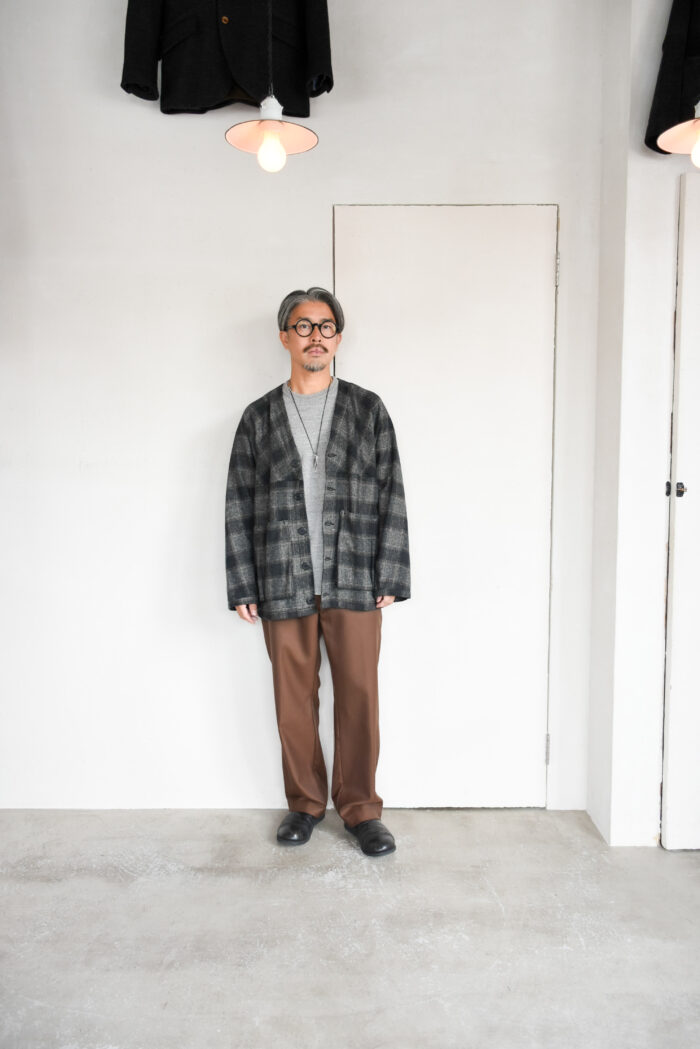 SASSAFRAS Digs Crew Carde Jacket Tweedy Cotton Check | kado〔カド