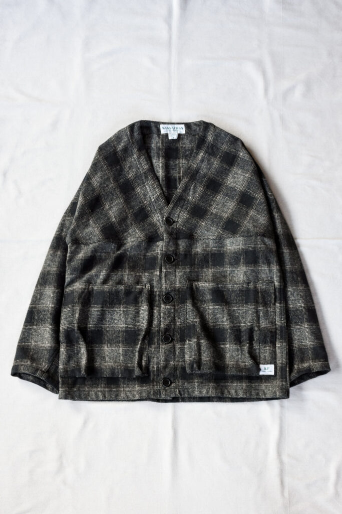 SASSAFRAS Digs Crew Carde Jacket Tweedy Cotton Check