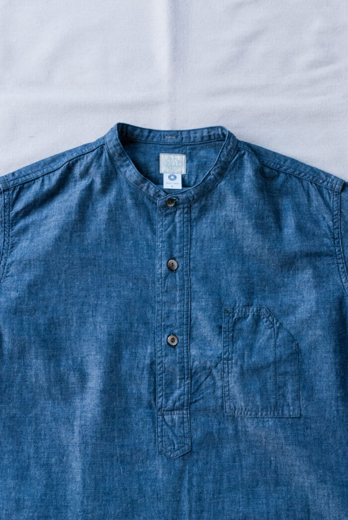 Post O’Alls Band Collar Shirt Classic Chambray Indigo