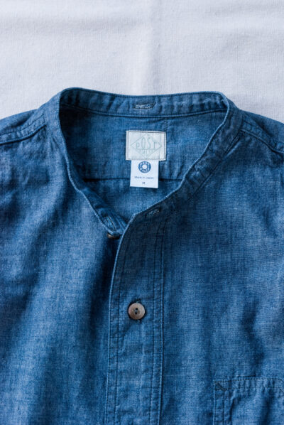 Post O’Alls Band Collar Shirt Classic Chambray Indigo