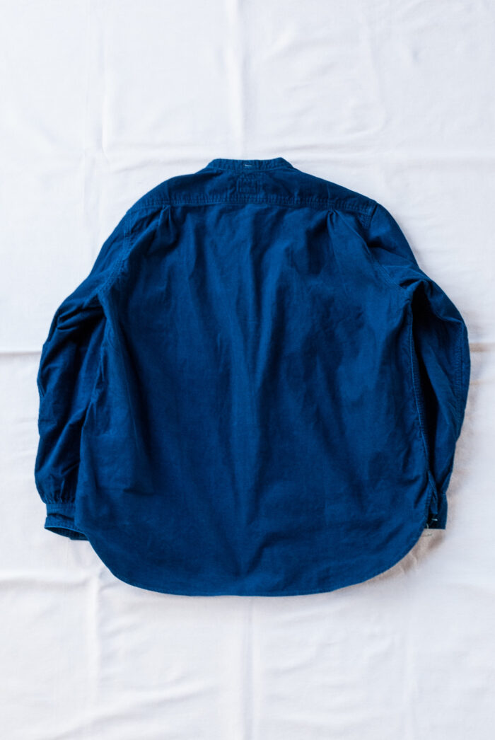 Post O’Alls Band Collar Shirt Cotton Cords Indigo