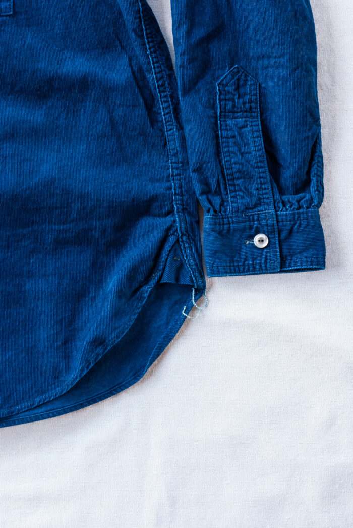 Post O’Alls Band Collar Shirt Cotton Cords Indigo