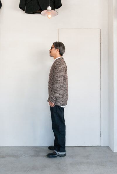 Frank Leder Beige Grey Wool Cardigan