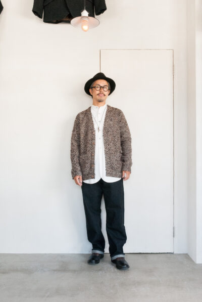 Frank Leder Beige Grey Wool Cardigan