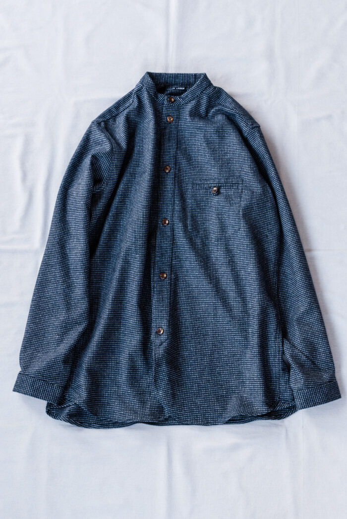 Frank Leder Blue Grey Wool Shirt