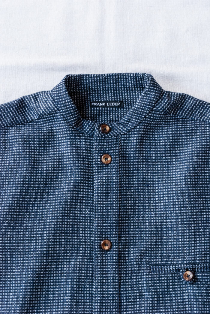 Frank Leder Blue Grey Wool Shirt