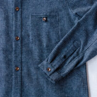 Frank Leder Blue Grey Wool Shirt