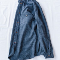 Frank Leder Blue Grey Wool Shirt