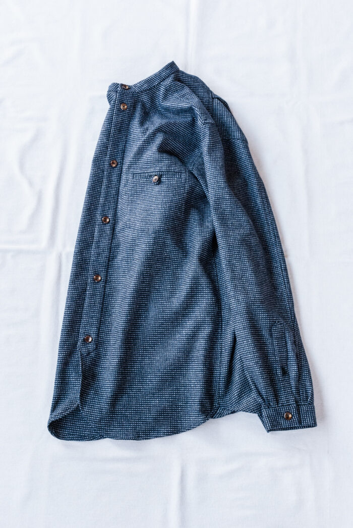 Frank Leder Blue Grey Wool Shirt