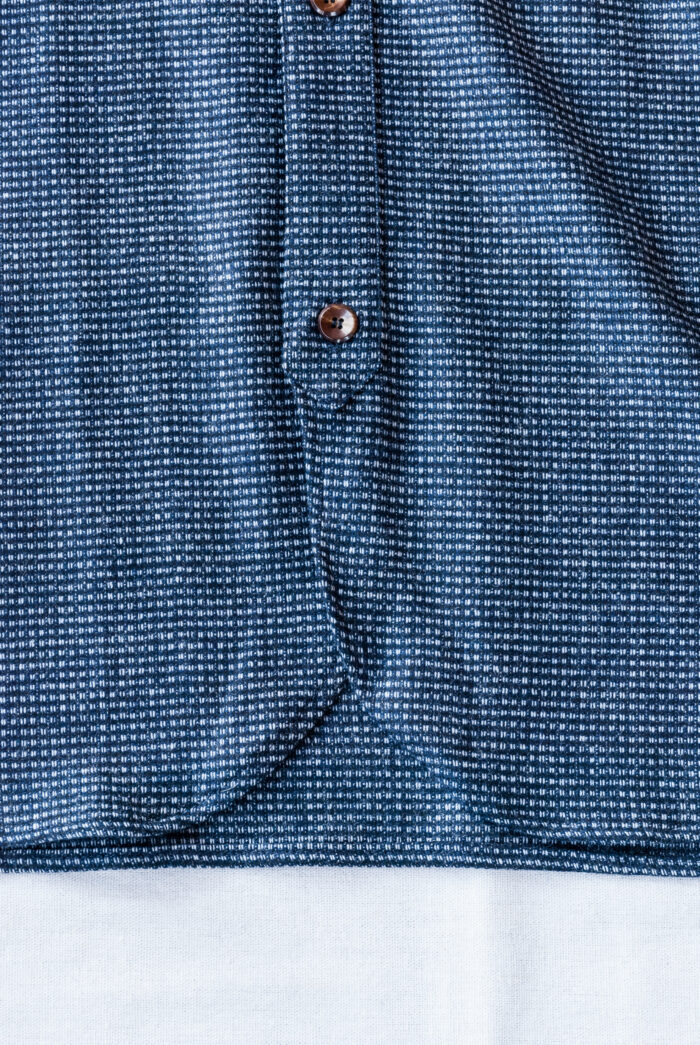 Frank Leder Blue Grey Wool Shirt