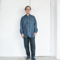 Frank Leder Blue Grey Wool Shirt