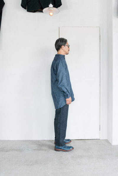 Frank Leder Blue Grey Wool Shirt