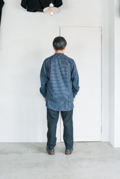 Frank Leder Blue Grey Wool Shirt