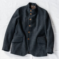 Frank Leder Dead Stock Navy Wool High Closure Jacket | kado