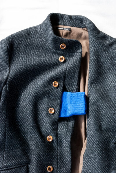 Frank Leder Dead Stock Navy Wool High Closure Jacket